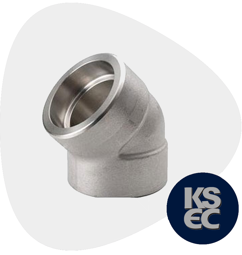 Duplex/Super Duplex Steel Forged Socket Weld 45° Elbow